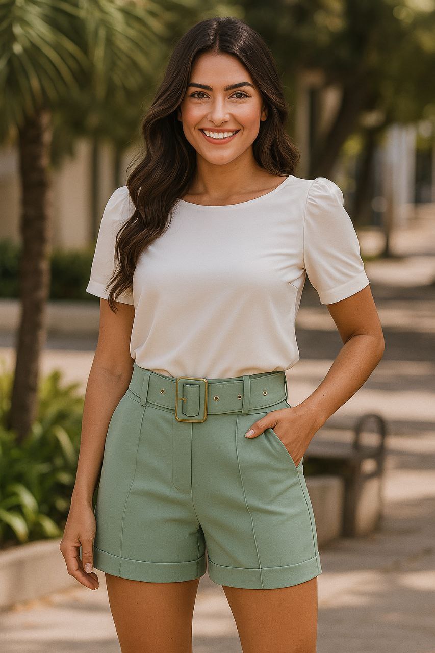 Shorts em Alfaiataria - Mila Costa Roupas