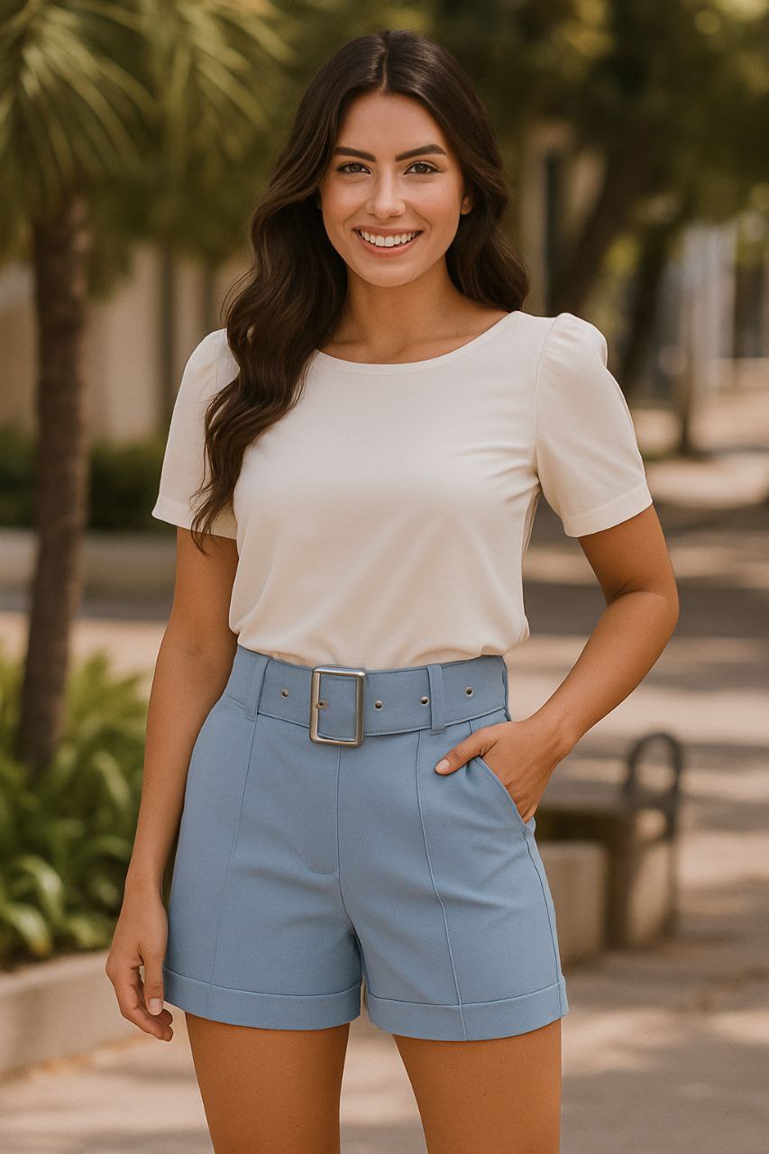 Shorts em Alfaiataria - Mila Costa Roupas