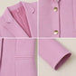 Blazer Feminino Alfaiataria Rosa Detalhes 