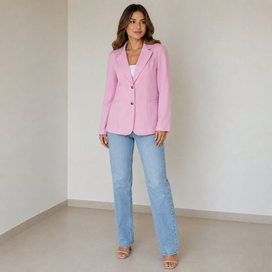 Blazer Feminino Alfaiataria Rosa 