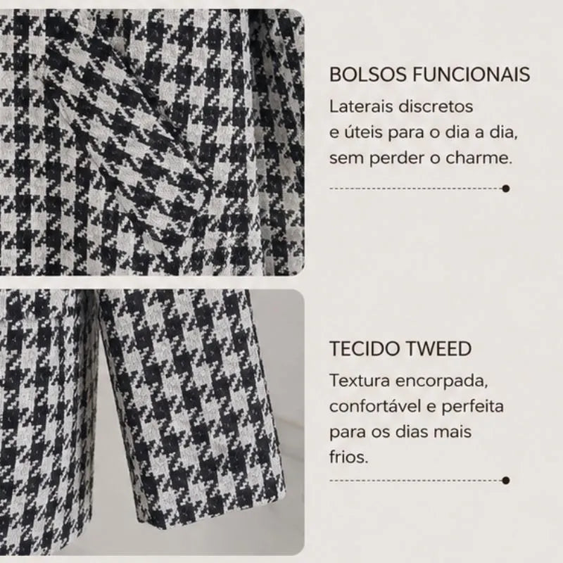 Blazer Tweed Feminino Paris Alongado Detalhes