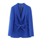 Blazer feminino alfaiataria azul 