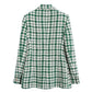 Blazer feminino xadrez verde costas