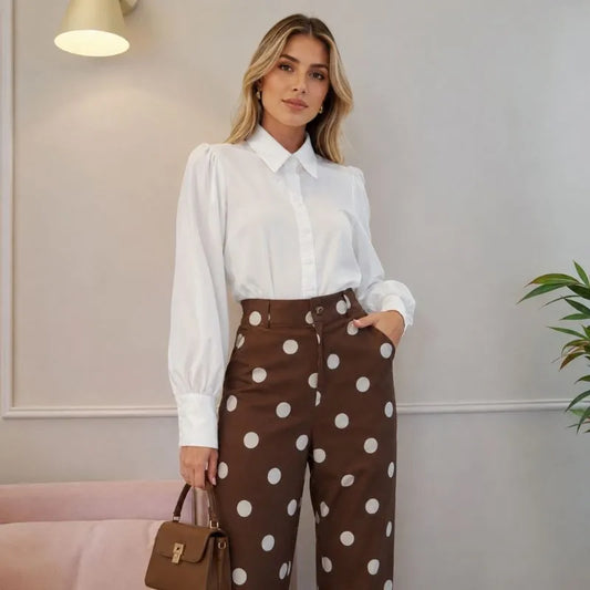 Camisa Branca Feminina Botões Encapados 