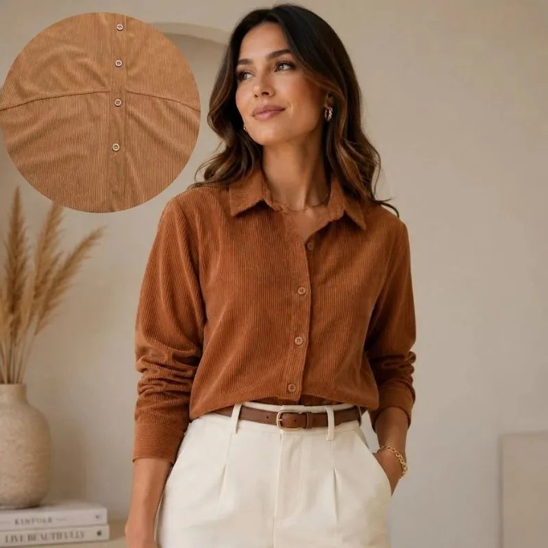 Camisa Cotele Feminina Caramelo