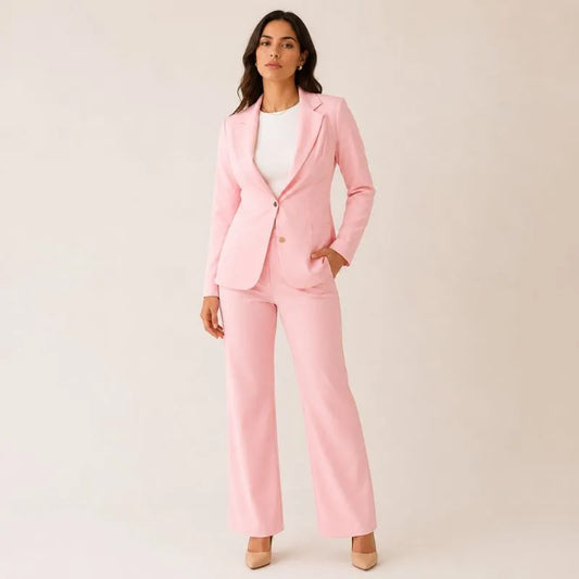 Conjunto Alfaiataria Feminino Rosa Bebê