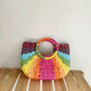 Bolsa de palha multicolorida