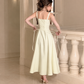 Vestido Longo Amarração Amarelo Pastel Classico