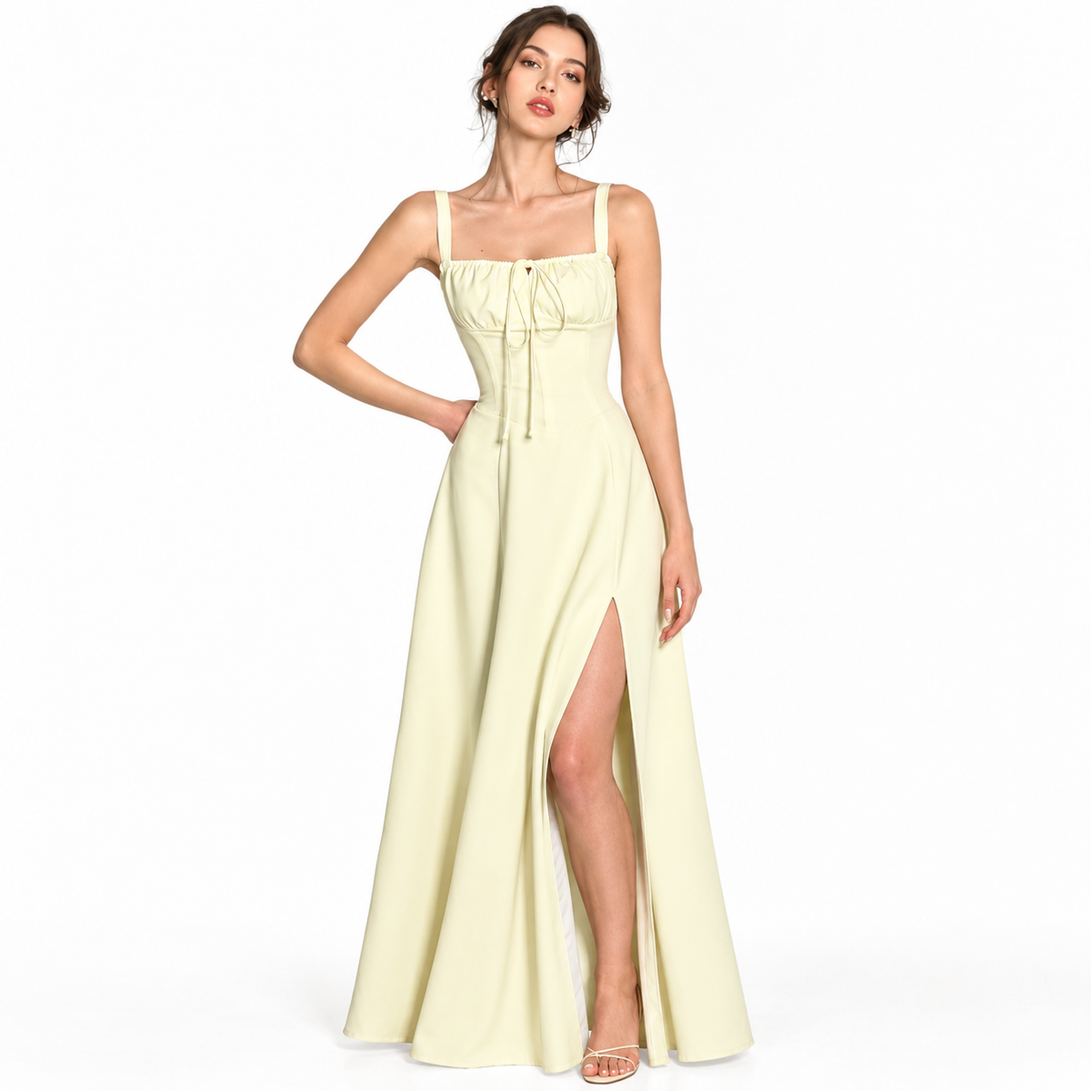 Vestido-Longo-Amarração-Amarelo-Pastel