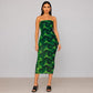 Vestido Tule Tomara que Caia Verde e Preto